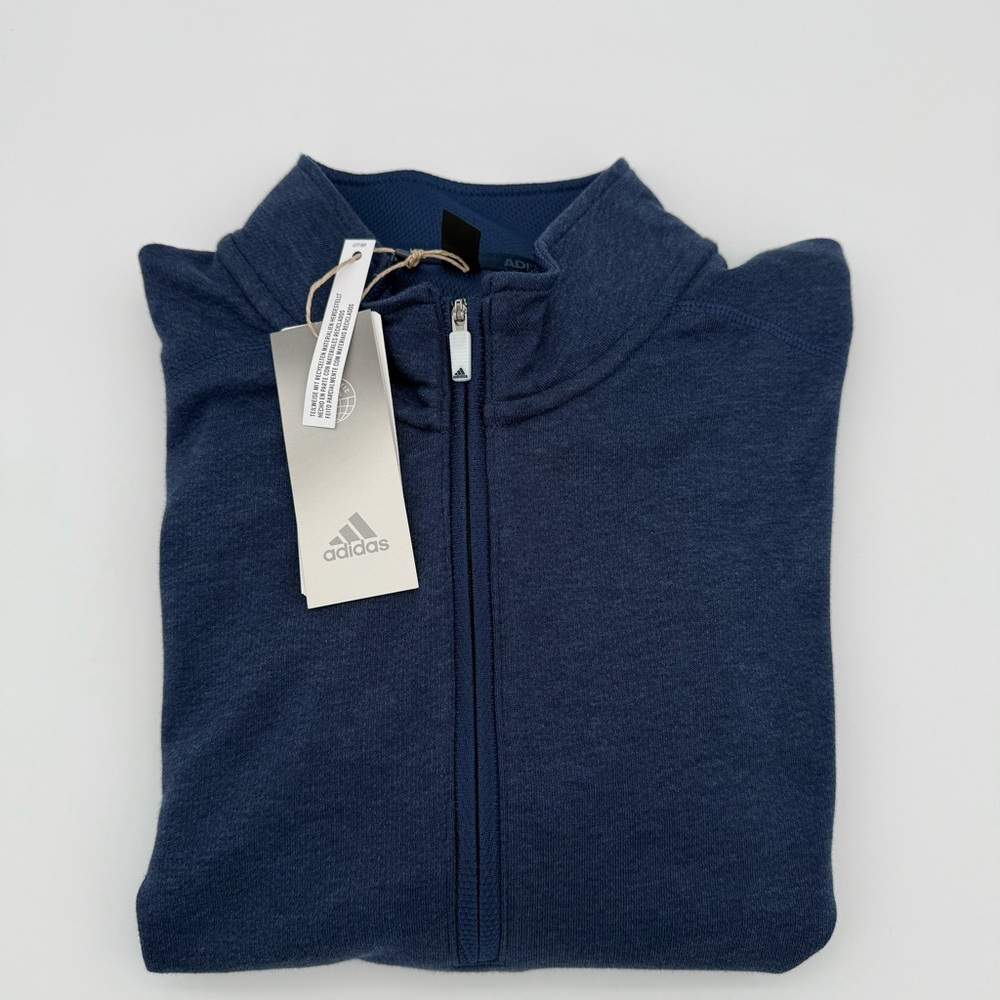 NWT New Adidas Men's 3-Stripe 1/4 Quarter Zip Golf Pullover Small S Shirt Top - Picture 5 of 8